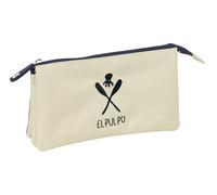 EL PULPO BEIGE Federmäppchen für Kinder, ideal für Kinder im Schulalter, bequem und vielseitig, Qualität und Widerstandsfähigkeit, 22 x 3 x 12 cm
