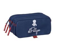 safta EL Pulpo Federmäppchen mit 3 Fächern, für Kinder, ideal für Kinder im Schulalter, bequem und vielseitig, Qualität und Widerstandsfähigkeit, 21,5 x 8 x 10 cm, Marineblau, M, Casual