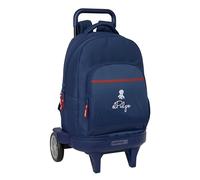 safta El Pulpo Großer Rucksack mit Rädern, kompakt, abnehmbar, ideal für Kinder verschiedener Altersgruppen, bequem und vielseitig, Qualität und Widerstandsfähigkeit, 33 x 22 x 45 cm, marineblau, M
