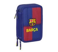 safta F.C. Barcelona 1. Team 25/26, Schulmäppchen mit 37 Utensilien, Federmäppchen für Kinder, ideal für Kinder von 5 bis 14 Jahren, bequem, vielseitig, hochwertig, robust, 12,5 x 5,5 x 19,5 cm, blau