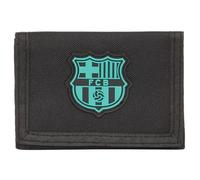 Safta F.C. Barcelona 3. Team-Geldbörse mit Kopfteil, Geldbörse, Geldbörse, bequem und vielseitig, Qualität und Widerstandsfähigkeit, 12,5 x 9,5 cm, Schwarz, Schwarz, Estándar, Casual
