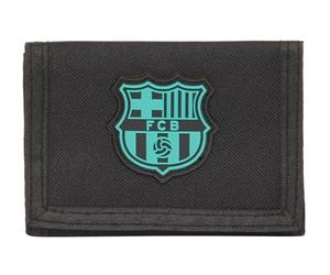 Safta F.C. Barcelona 3. Team-Geldbörse mit Kopfteil, Geldbörse, Geldbörse, bequem und vielseitig, Qualität und Widerstandsfähigkeit, 12,5 x 9,5 cm, Schwarz, Schwarz, Estándar, Casual
