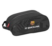 SAFTA F.C. Barcelona Black - ovaler Schuhschrank, Mehrzweck, Federmäppchen, Sport, außerschulisch, Fußball, bequem und vielseitig, 34 x 18 x 15 cm, Schwarz, Schwarz, Estándar, Lässig