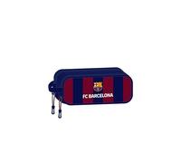 Safta F.C. Barcelona Doppelmäppchen für Kinder, ideal für Kinder im Schulalter, bequem und vielseitig, Qualität und Widerstandsfähigkeit, 21 x 6 x 8 cm, Marineblau/Granat, Marineblau/Granat, Estándar,