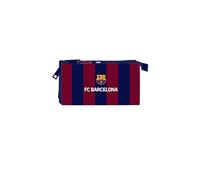 safta F.C. Barcelona Federmäppchen mit DREI Fächern, für Kinder, ideal für Kinder im Schulalter, bequem und vielseitig, Qualität und Widerstandsfähigkeit, 22 x 3 x 12 cm, Marineblau/Granat,