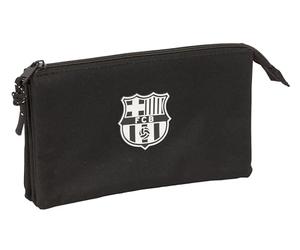 safta F.C.Barcelona Mädchen Federmäppchen für Kinder, ideal für Kinder im Schulalter, bequem und vielseitig, Qualität und Widerstandsfähigkeit, 22 x 3 x 12 cm, Schwarz, Schwarz, Estándar, Lässig
