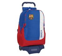 Safta FC Barcelona 2. Team-Schulrucksack mit Trolley, ideal für Kinder unterschiedlichen Alters, bequem und vielseitig, Qualität und Widerstandsfähigkeit, 33 x 15 x 43 cm, Blau und Kastanienbraun,