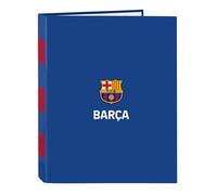 safta FC Barcelona 2. Teammappe mit Folios 4 Ringen, ideal für Kinder unterschiedlichen Alters, bequem und vielseitig, Qualität und Widerstandsfähigkeit, 26,5 x 33 cm, Blau und Burgunderrot,