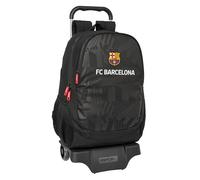 safta FC Barcelona Black Schulrucksack mit Trolley, ideal für Kinder verschiedener Altersgruppen, bequem und vielseitig, Qualität und Widerstandsfähigkeit, 33 x 15 x 43 cm, Schwarz, Schwarz,