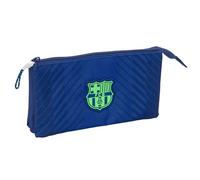 safta FC Barcelona - Federmäppchen mit 3 Fächern, für Kinder, ideal für Kinder im Schulalter, bequem und vielseitig, Qualität und Widerstandsfähigkeit, 22 x 3 x 12 cm, Marineblau, M, Casual