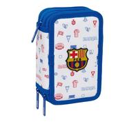 FC Barcelona, Schulmäppchen mit 37 Utensilien, Federmäppchen für Kinder, ideal für Kinder von 5 bis 14 Jahren, bequem und vielseitig, Qualität und Widerstandsfähigkeit, 12,5 x 5,5 x 19,5 cm