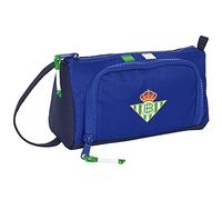 Safta, Federmäppchen mit aufklappbarem Tasche, gefüllt mit Real Betis Balompié, 200 x 85 x 110 mm, Unisex, Kinder, Blau und Marineblau, Standard, Blau und Marineblau, Estándar