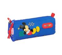 safta Federtasche Mickey Mouse Today, 1 Fach, Handschlaufe | Maße 21 x 7 x 8 cm, ca. 50 g, Blau mit Gelb und Grün, prismenartige Basis, für Grundschule, Disney-Lizenz