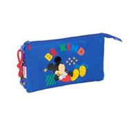 safta Federtasche Mickey Mouse Today, 3 Fächer, Innenfach | Maße 22 x 3 x 12 cm, 90 g, kräftiges Blau, Polyester, Anhänger mit roter Kordel, für Grundschule, Disney-Lizenz