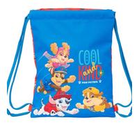 safta | Flacher Turnbeutel Junior Paw Patrol Cool, Schulrucksack für Kinder mit Kordelzug, Innentasche mit Reißverschluss, Sicherheitsverschluss mit Strangulationsschutz, Maße: 26 x 1 x 34 cm