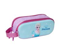 Safta Doppelmäppchen FROZEN 3D – für Kinder im Schulalter, 21×6×8 cm, Himmelblau/Rosa, M
