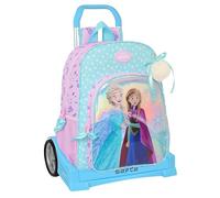 Safta FROZEN COOL DAYS Schulrucksack 180, ergonomischer Rücken, mit Trolley Evolution, ideal für Kinder verschiedener Altersgruppen, bequem und vielseitig, 33 x 14 x 42 cm, Violett/Himmelblau,