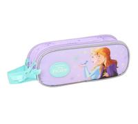 safta Frozen Spirit Doppel-Federmäppchen für Kinder, ideal für Kinder im Schulalter, bequem und vielseitig, Qualität und Widerstandsfähigkeit, 21 x 6 x 8 cm, Lila, M, Casual