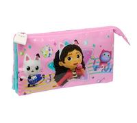 Safta GABBY'S Dollhouse Party - Federmäppchen für Kinder, ideal für Kinder im Schulalter, bequem und vielseitig, Qualität und Widerstandsfähigkeit, 22 x 3 x 12 cm, Hellrosa, hellrosa, Estándar, Lässig