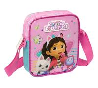 Safta GABBY'S DOLLHOUSE PARTY Kleine Umhängetasche, Kindertasche, ideal für Kinder von 5 bis 14 Jahren, bequem und vielseitig, Qualität und Widerstandsfähigkeit, 16 x 4 x 18 cm, Hellrosa, hellrosa,