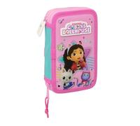 Safta GABBY'S Dollhouse Party Schulmäppchen für Kinder, Federmäppchen mit Farben, mit 28 Utensilien, ideal für Kinder von 5 bis 14 Jahren, bequem und vielseitig, 12,5 x 4 x 19,5 cm, Hellrosa,