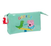 Safta George Federmäppchen für Kinder, ideal für Kinder im Schulalter, bequem und vielseitig, Qualität und Widerstandsfähigkeit, 22 x 3 x 12 cm, Minzgrün, Minzgrün, Estándar, Lässig