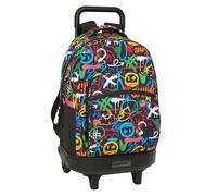SAFTA GRAFFITI COLORS Großer Rucksack mit Rädern, kompakt, abnehmbar, ideal für Kinder verschiedener Altersgruppen, bequem und vielseitig, Qualität und Widerstandsfähigkeit, 33 x 22 x 45 cm