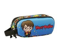 safta Harry Potter 3D Doppelmäppchen für Kinder, ideal für Kinder im Schulalter, bequem und vielseitig, Qualität und Widerstandsfähigkeit, 21 x 6 x 8 cm, Blau/Mehrfarbig, Blau/Mehrfarbig, Estándar,