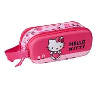 Safta HELLO KITTY 3D-Federmäppchen für Kinder, ideal für Kinder im Schulalter, bequem und vielseitig, Qualität und Widerstandsfähigkeit, 21 x 6 x 8 cm, Rosa, M, Casual