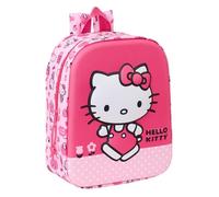 Safta HELLO KITTY 3D Kindergartenrucksack, anpassbar an den Wagen, einfache Reinigung, ideal für Kinder verschiedener Altersgruppen, bequem und vielseitig, Qualität und Widerstandsfähigkeit, 22 x 10 x