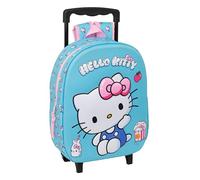 HELLO KITTY 3D-Kinderrucksack mit Rädern, ideal für Kinder verschiedener Altersgruppen, bequem und vielseitig, Qualität und Widerstandsfähigkeit, 27 x 10 x 33 cm