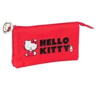 safta Hello Kitty Iconic Federmäppchen für Kinder, ideal für Kinder im Schulalter, bequem und vielseitig, Qualität und Widerstandsfähigkeit, 22 x 3 x 12 cm, Rot/Weiß, M, Lässig