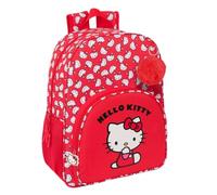 Safta Schulrucksack HELLO KITTY ICONIC – 19 l, 33×42×14 cm, an Kinderwagen anpassbar, Rot