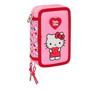 safta HELLO KITTY Schulmäppchen mit 37 Utensilien, Kindermäppchen, ideal für Kinder von 5 bis 14 Jahren, bequem und vielseitig, Qualität und Widerstandsfähigkeit, 12,5 x 5,5 x 19,5 cm
