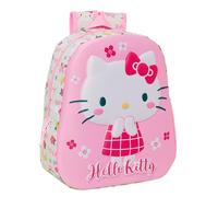 Safta HELLO KITTY Schulrucksack mit 3D-Design, anpassbar an den Wagen, ideal für Kinder verschiedener Altersgruppen, bequem und vielseitig, Qualität und Widerstandsfähigkeit, 27 x 10 x 33 cm, Rosa