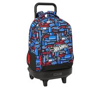 safta HOT Wheels Großer Rucksack mit Rädern, kompakt, abnehmbar, ideal für Kinder verschiedener Altersgruppen, bequem und vielseitig, Qualität und Widerstandsfähigkeit, 33 x 22 x 45 cm, bunt, M