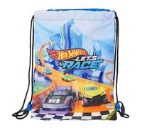 Safta Hot Wheels Let's Race Rucksack für Kinder, flach, ideal für Kinder verschiedener Altersgruppen, bequem und vielseitig, Qualität und Widerstandsfähigkeit, 26 x 34 cm, Blau/Schwarz, M, Casual