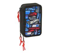 safta HOT Wheels Schulmäppchen mit 37 Utensilien, Kindermäppchen, ideal für Kinder von 5 bis 14 Jahren, bequem und vielseitig, Qualität und Widerstandsfähigkeit, 12,5 x 5,5 x 19,5 cm, bunt, M, Casual