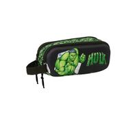 Safta Doppelmäppchen Hulk 3D – bequem und vielseitig, 21 x 6 x 8 cm Schwarz/Grün Einheitsgröße