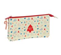 safta Iconos Merry Xmas Federmäppchen für Kinder, ideal für Kinder im Schulalter, bequem und vielseitig, Qualität und Widerstandsfähigkeit, 22 x 3 x 12 cm