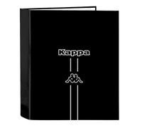 Safta KAPPA DARK Ordner mit 4 Ringen, ideal für Kinder verschiedener Altersgruppen, bequem und vielseitig, Qualität und Widerstandsfähigkeit, 27 x 6 x 33 cm, Schwarz, M, Lässig
