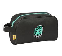 Safta Kings League EL Barrio Kosmetiktasche für Kinder mit Griff, Kulturbeutel für Kinder, leicht zu reinigen, bequem und vielseitig, Qualität und Widerstandsfähigkeit, 24 x 10 x 15 cm, Schwarz,