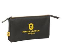 safta Kings League Federmäppchen für Kinder, ideal für Kinder im Schulalter, bequem und vielseitig, Qualität und Widerstandsfähigkeit, 22 x 3 x 12 cm, Schwarz, Schwarz, Estándar, Lässig