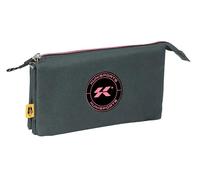 Safta Kings League KUNISPORT Federmäppchen mit drei Fächern, für Kinder, ideal für Kinder im Schulalter, bequem und vielseitig, Qualität und Widerstandsfähigkeit, 22 x 3 x 12 cm, Grau, grau, Estándar,