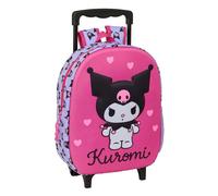 Kuromi 3D-Kinderrucksack mit Rädern, ideal für Kinder verschiedener Altersgruppen, bequem und vielseitig, Qualität und Widerstandsfähigkeit, 27 x 10 x 33 cm