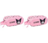 SAFTA Kuromi 3D-Doppelmäppchen für Kinder, ideal für Kinder im Schulalter, bequem und vielseitig, Qualität und Widerstandsfähigkeit, 21 x 6 x 8 cm, Rosa, M, Casual (Packung mit 2)