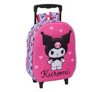 Kuromi 3D-Kinderrucksack mit Rädern, ideal für Kinder verschiedener Altersgruppen, bequem und vielseitig, Qualität und Widerstandsfähigkeit, 27 x 10 x 33 cm
