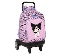 safta Kuromi Großer Rucksack mit Rädern, kompakt, abnehmbar, ideal für Kinder verschiedener Altersgruppen, bequem und vielseitig, Qualität und Widerstandsfähigkeit, 33 x 22 x 45 cm
