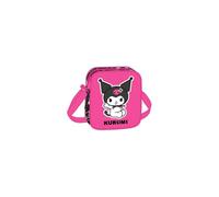 safta Kuromi Kleine Umhängetasche für Kinder, ideal für Kinder von 5 bis 14 Jahren, bequem und vielseitig, Qualität und Widerstandsfähigkeit, 16 x 4 x 18 cm, Schwarz/Fuchsia, M, Casual