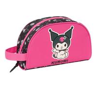 Safta Kuromi Kulturbeutel für Kinder, anpassbar an den Wagen, ideal für Kinder von 5 bis 14 Jahren, bequem und vielseitig, Qualität und Widerstandsfähigkeit, 26 x 16 x 9 cm, Schwarz/Fuchsia, M
